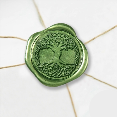 Pink And Green tree Of Life Wax Seal Stickers Blue