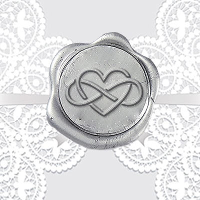 Custom Adhesive Wax Seal Stickers Hand Pressed - Symbol Infinity Heart-1  1/4